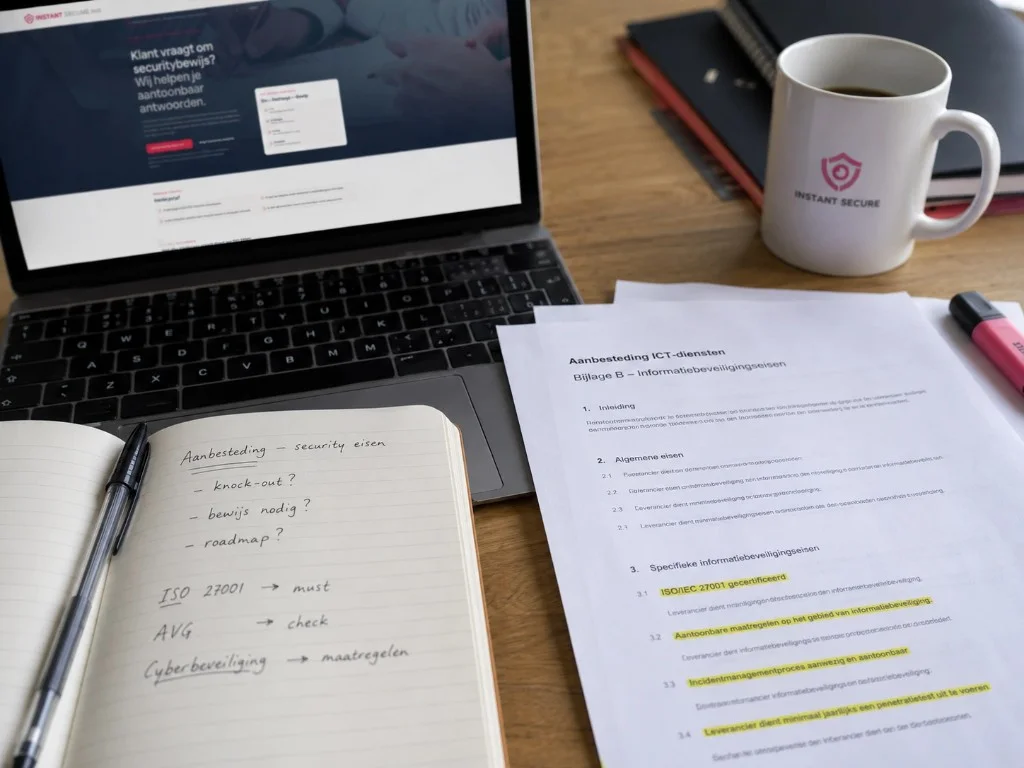 Aanbestedingsdocument met security-eisen, bewijsstukken en roadmapnotities